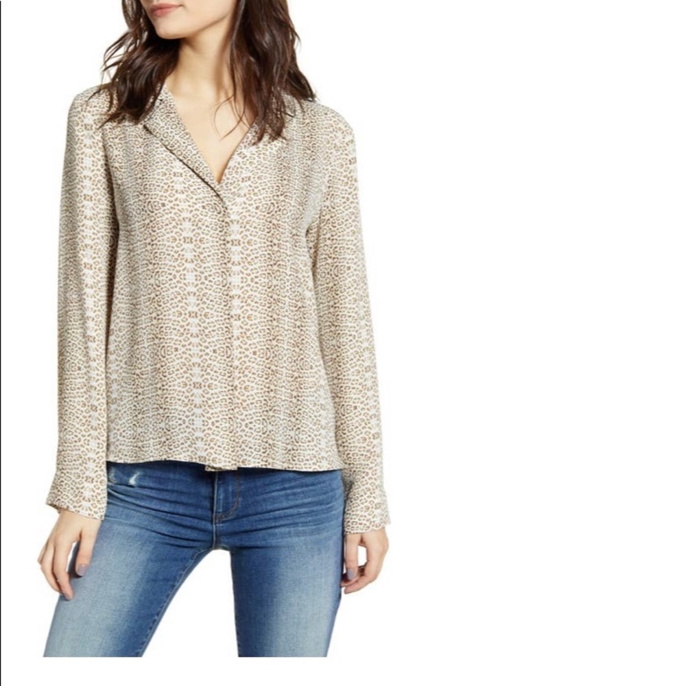 NWT Leopard Chiffon Blouse
